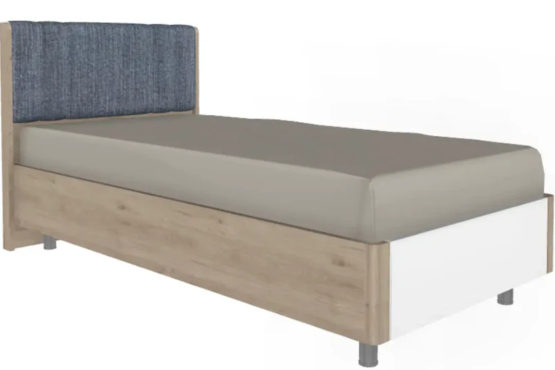 Кровать КР-5015-ГС-БГ 90х190 (Гикори Джексон Светлый/Белый Бриллиант Глянцевый) - купить в Озерце