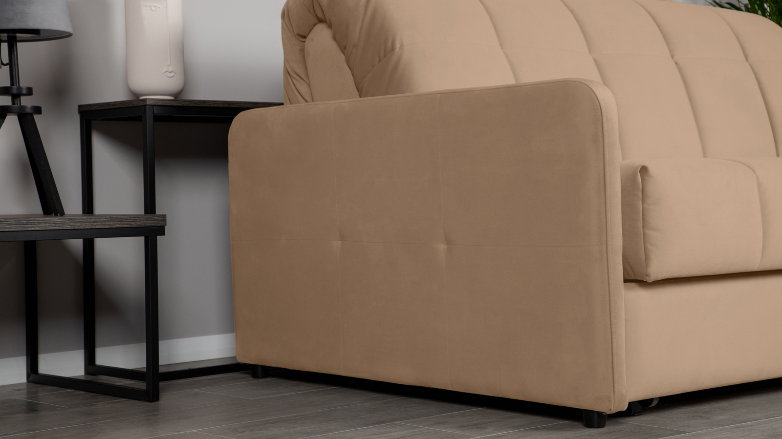 Диван - кровать Domo Pro с узкими подлокотниками, стежка квадрат, ткань Casanova Stone 160x216 — купить в Озерце