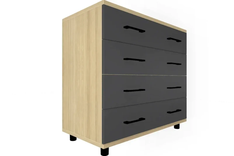 Комод КМ-5031-АС-АМ (Ясень Асахи/Антрацит Матовый) — Мебель-центр Озерцо