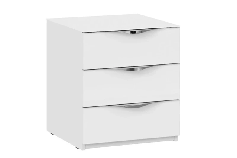 Тумба прикроватная Глосс с 3 ящиками Белый глянец — Мебель-центр Озерцо