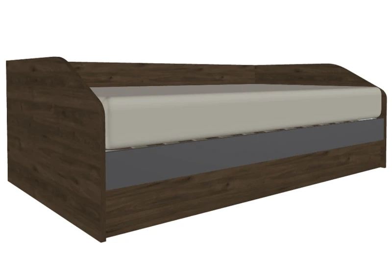 Кровать КР-119-ГТ-АМ 120х200 (Гикори Джексон Темный/Антрацит Матовый) - купить в Озерце