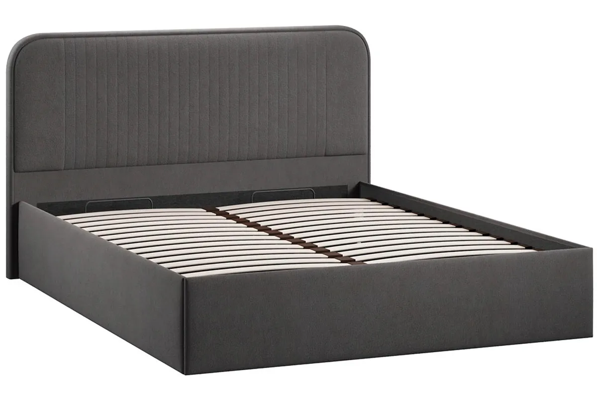 Кровать Тиффани Тип 1 с ПМ и заглушиной 160х200 (Велюр/Графит) - купить в Озерце