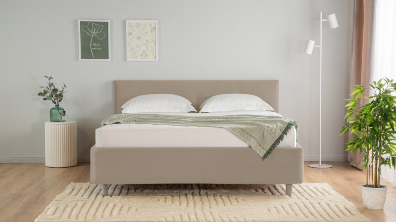 Кровать Vanessa Nova, ткань Sky Velvet 03, 200x200 - купить в Озерце