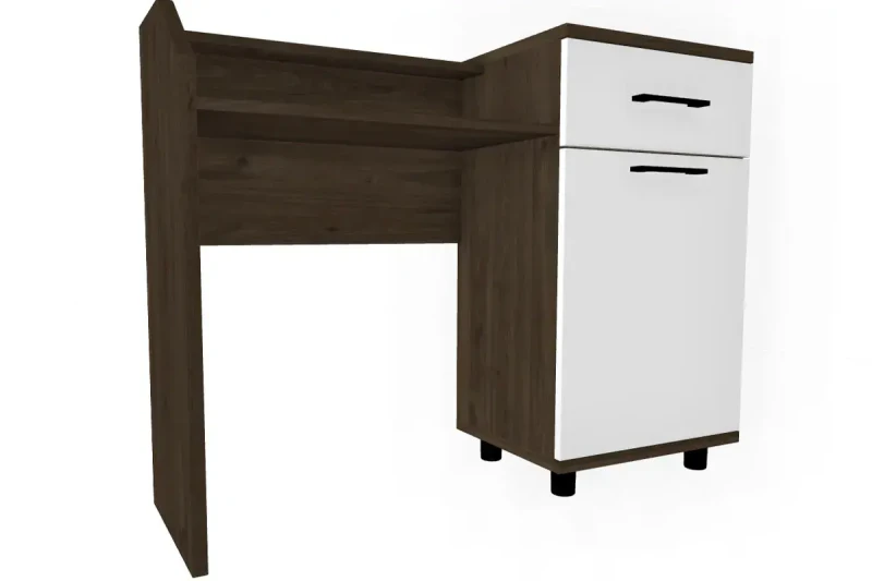 Стол туалетный СТ-5001-ГТ-БГ (Гикори Джексон Темный/Белый Бриллиант Глянцевый) — Мебель-центр Озерцо