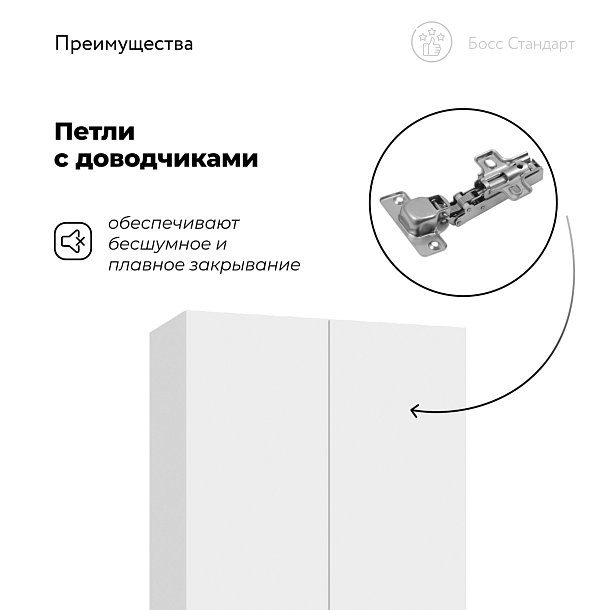 Босс Стандарт 80*220 шкаф распашной 2Д + ящики Белый в мебель-центре Озерцо