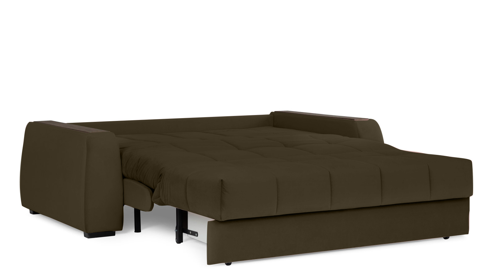 Диван - кровать Domo Pro с накладкой цвета венге, стежка квадрат, ткань Sky Velvet 12 180x216 — в мебель-центре Озерцо