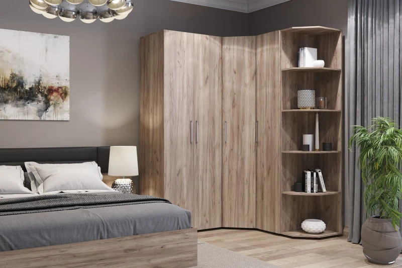 Шкафы Монако (Дуб табачный Craft) — Мебель-центр Озерцо