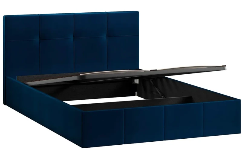 Кровать Лора с ПМ и заглушиной 140х200 (Велюр/Confetti Blue) - купить в Озерце