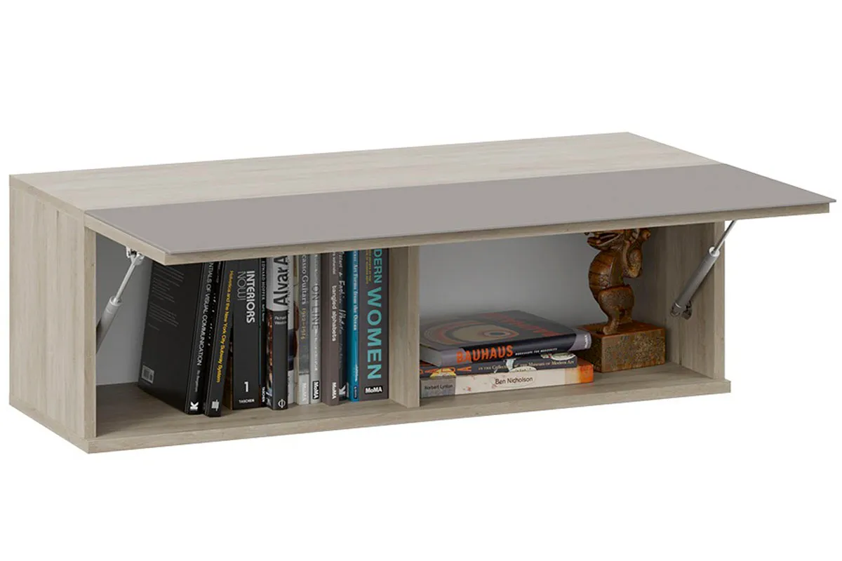 Шкаф навесной Глосс ТД 319.03.26 (Баттл Рок/Стекло Светлый Stone(St)) в мебель-центре Озерцо