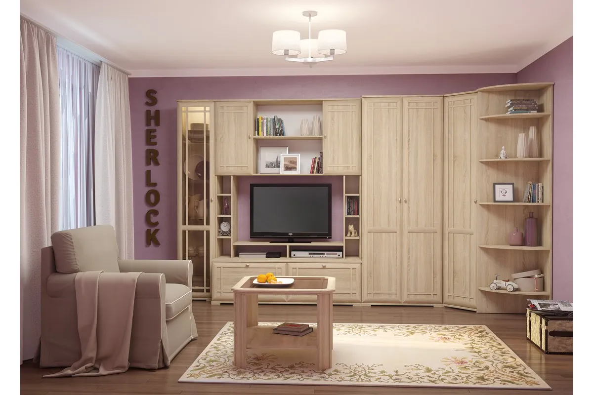 Гостиная Sherlock (Дуб сонома) — Мебель-центр Озерцо