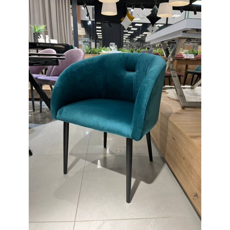 Стул КРИСТИНА-S  муар черный/ зеленый 5POM80 - купить в Озерце