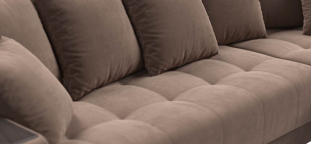 Ванкувер угловой диван Велюр Монолит мокко — купить в Озерце