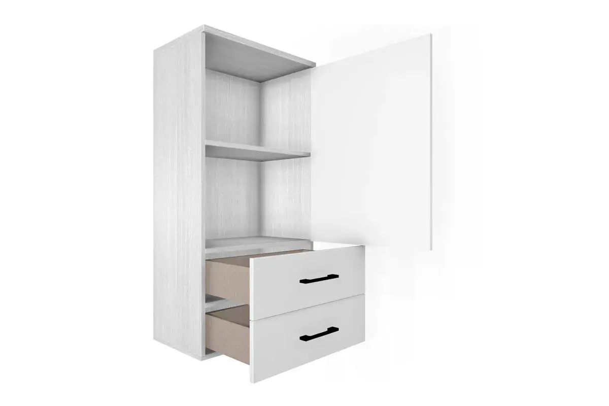 Антресоль АН-5005-СЯ-БГ (Снежный Ясень/Белый Бриллиант Глянцевый) в мебель-центре Озерцо