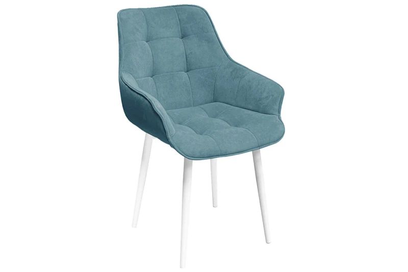 Стул Шато конус Т2 (Белый муар/Велюр DREAM бирюзовый) - купить в Озерце