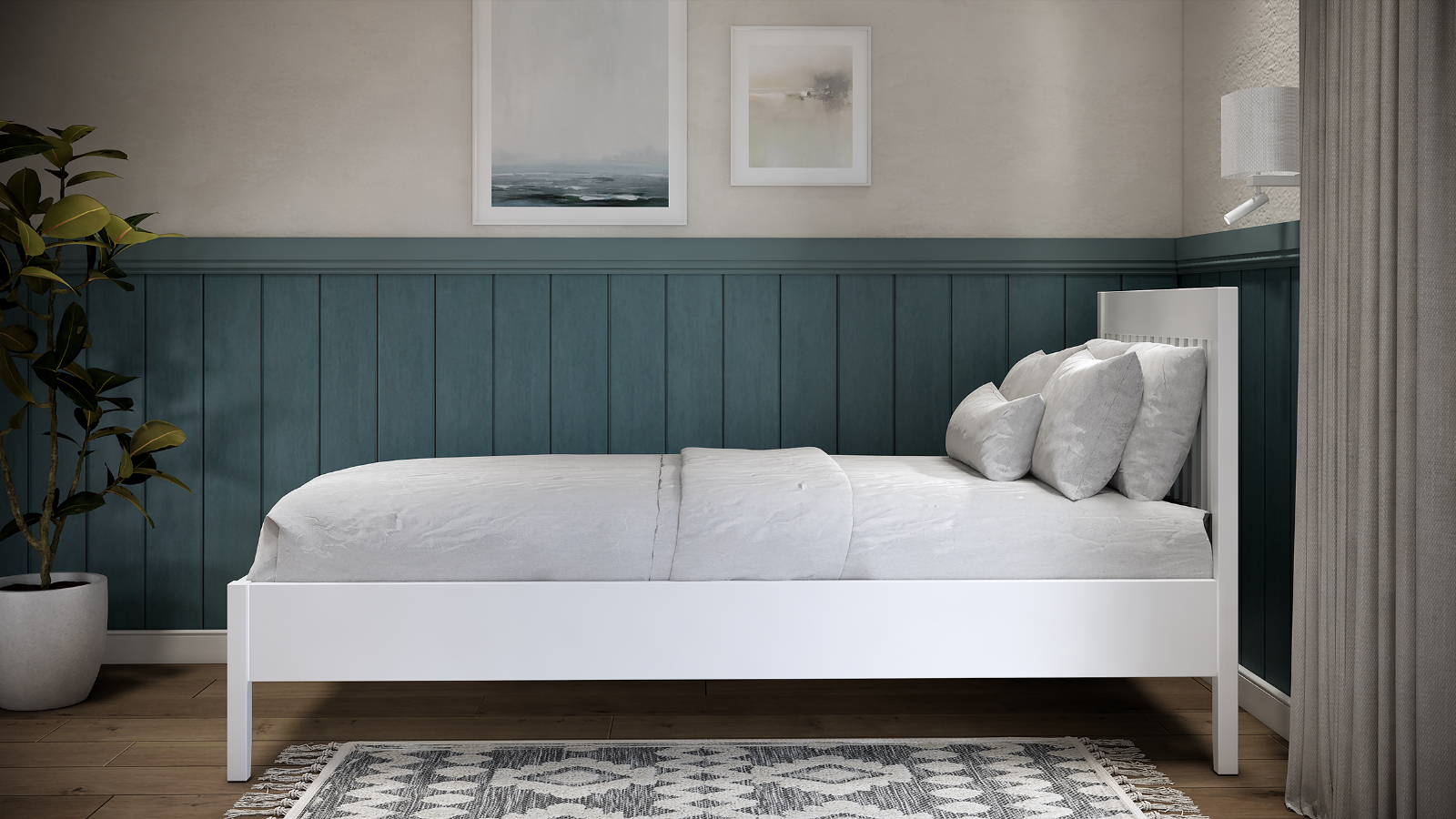 Кровать Maas массив сосны, цвет Белый 90x200 - купить в Озерце