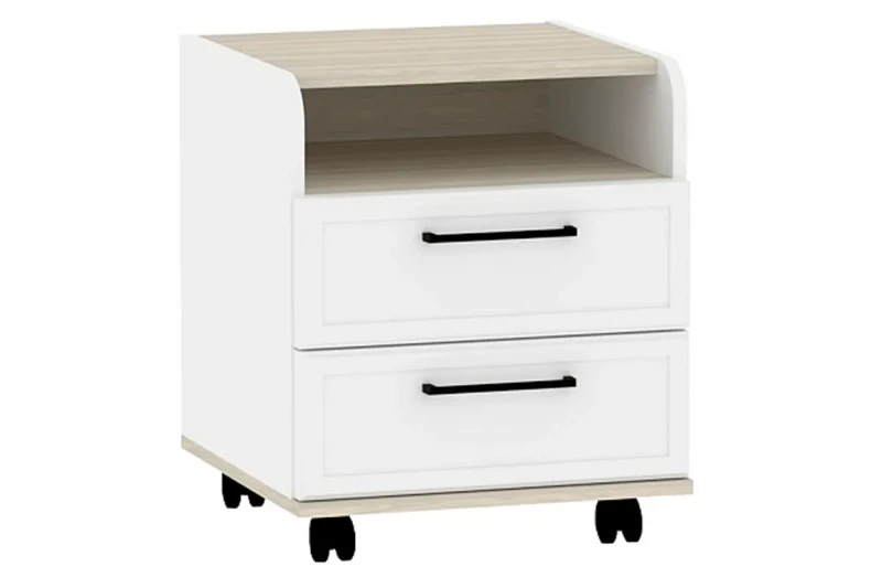 Тумба офисная Aurelio 94 (Белый/Блеквуд Сатиновый) — Мебель-центр Озерцо