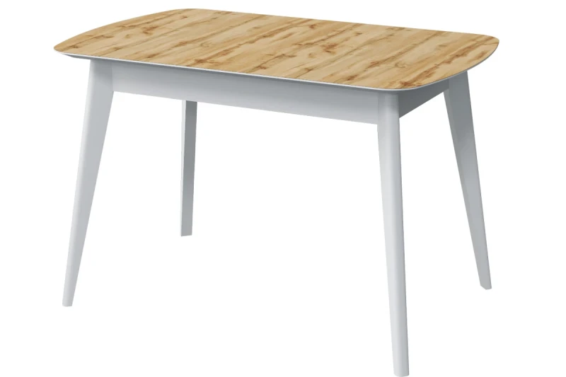 Стол Прайм раздвижной 1100 (Дуб Вотан/ПУ белый) - купить в Озерце