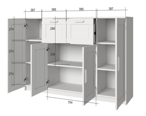 Скаген Тумба 4D2S — Мебель-центр Озерцо