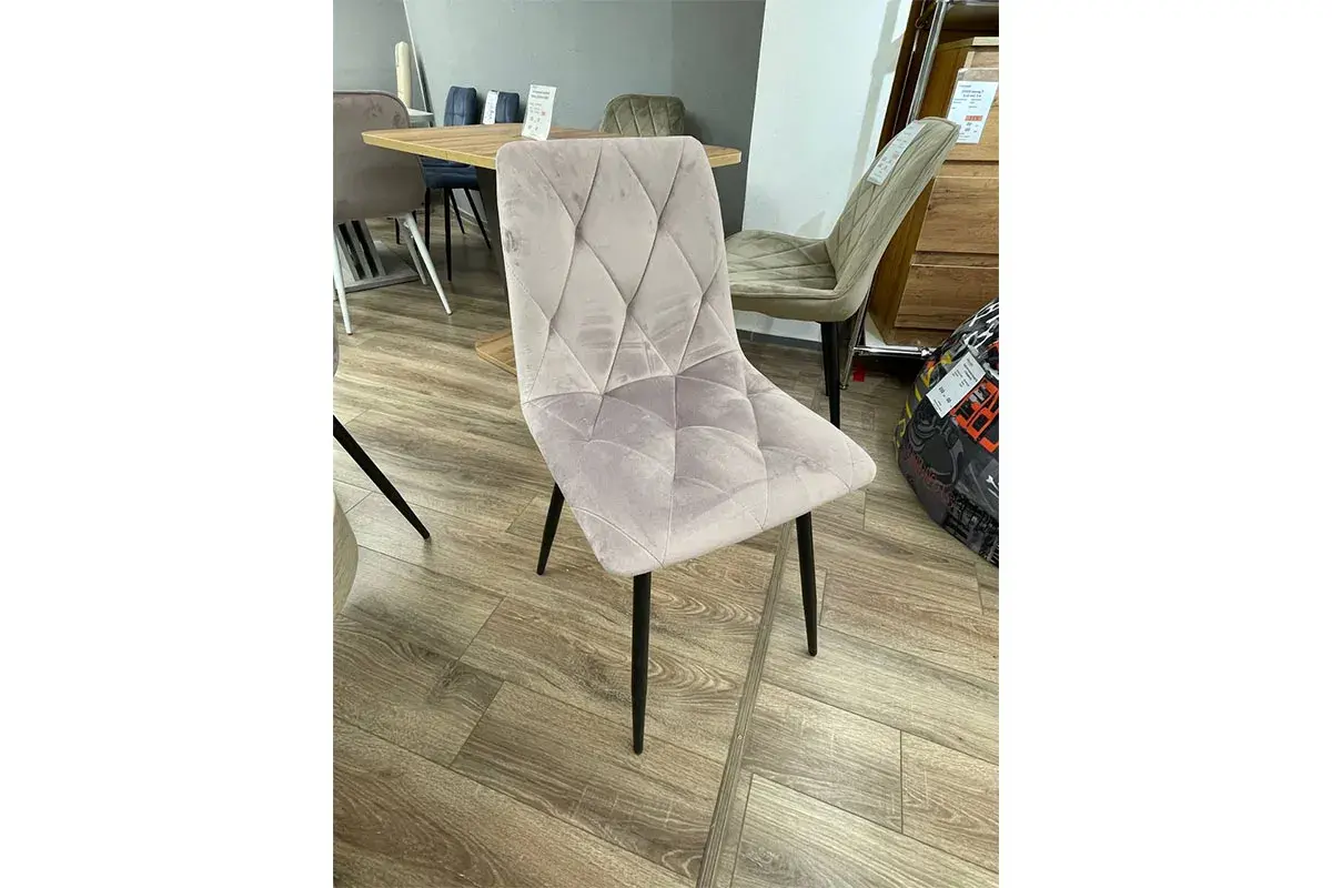 Стул Регги каркас Муар черный, велюр (Velluto 14 фламинго) СРП-066 - купить в Озерце