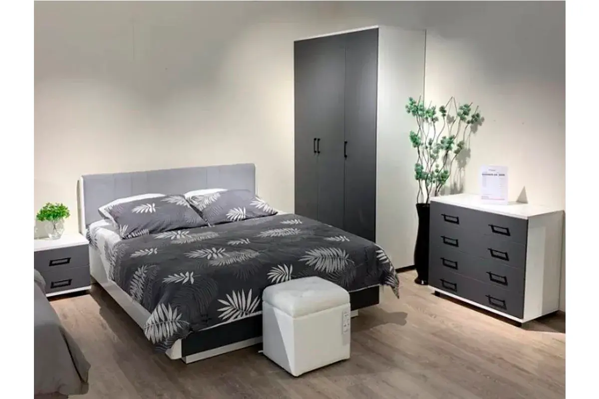 Шкаф для одежды и белья ШК-5002-СЯ-АМ (Снежный Ясень/Антрацит Матовый) в мебель-центре Озерцо