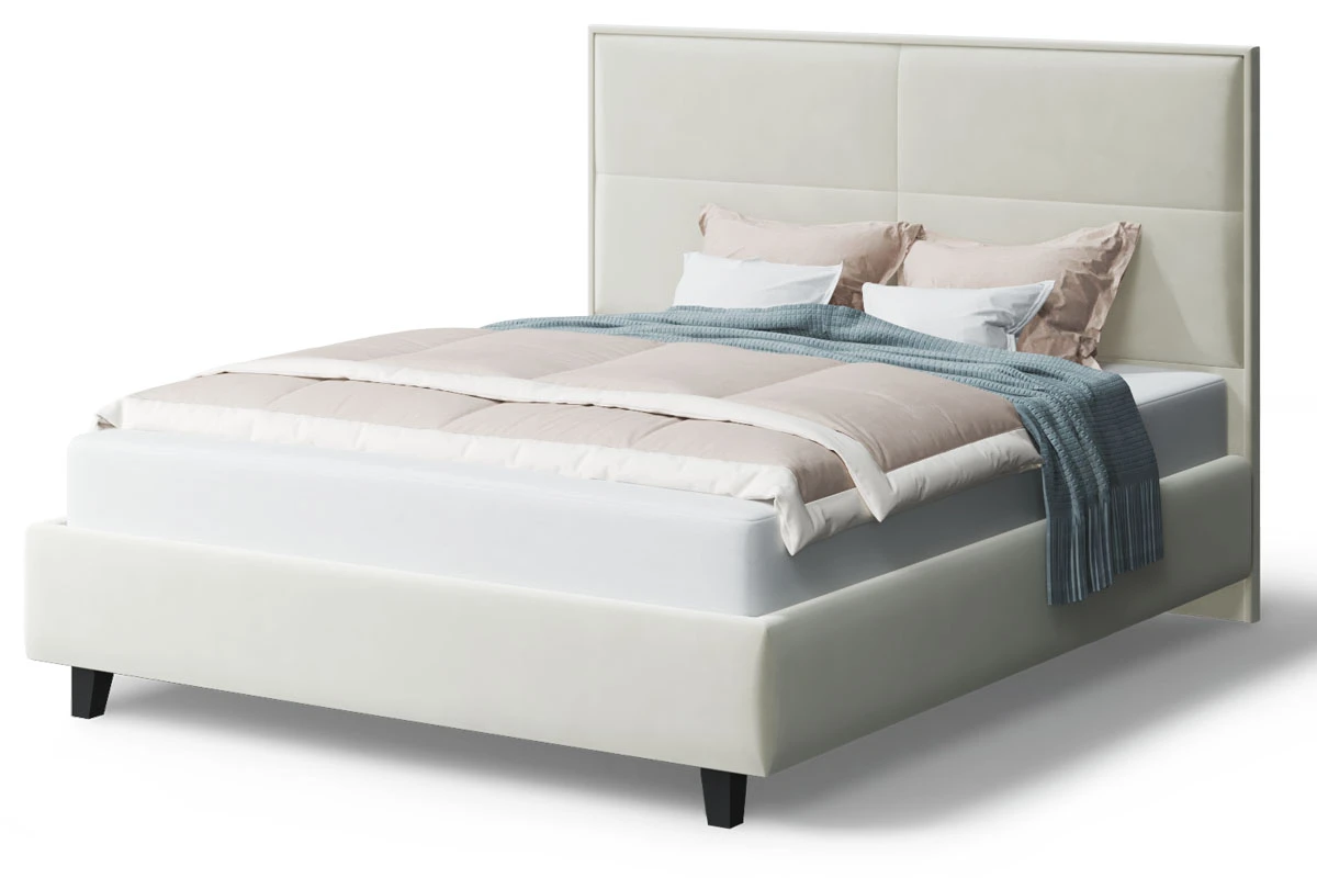 Кровать на опоре Скай с ПМ и бельев. ящ 140х200 (Бренди лайт 02/Серо-белый) - купить в Озерце