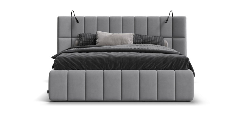 Босс ХО Кровать 180*200 Велюр Монолит сталь - купить в Озерце