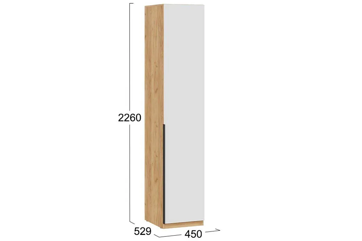 Шкаф для белья Джоли (Дуб Крафт Золотой/Белый матовый) в мебель-центре Озерцо