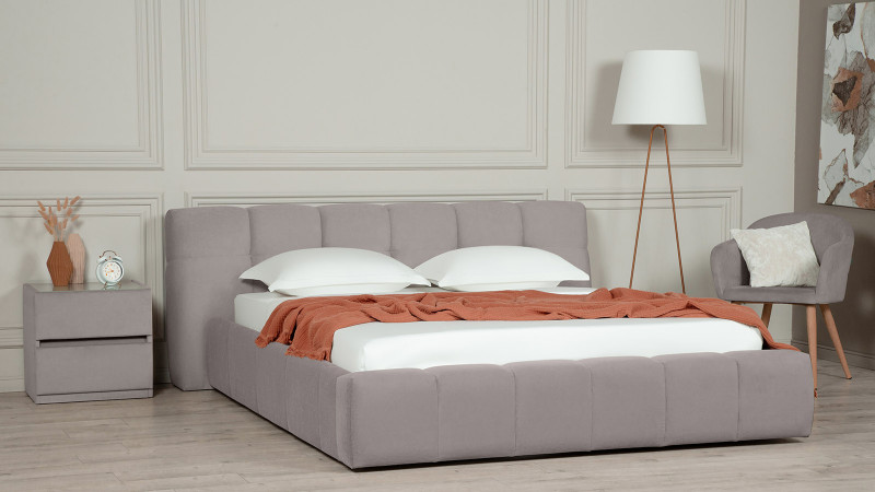 Кровать с подъемным механизмом Andria, ткань Casanova Grey, 180x200 - купить в Озерце