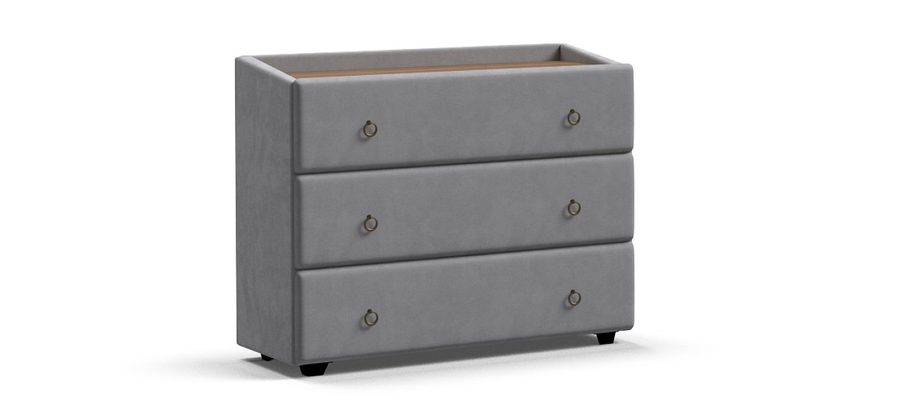 Комод BOSS Classic велюр MONOLIT Сталь, Орех Селект — Мебель-центр Озерцо