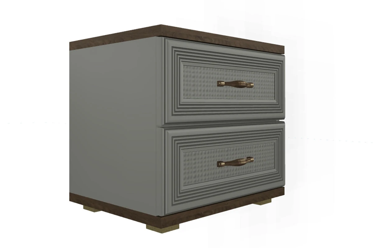 Готовый комплект для спальни СК-1004-ГТ-СО-В (Гикори Джексон Темный/Серый Оникс/Велюр) - купить в Озерце