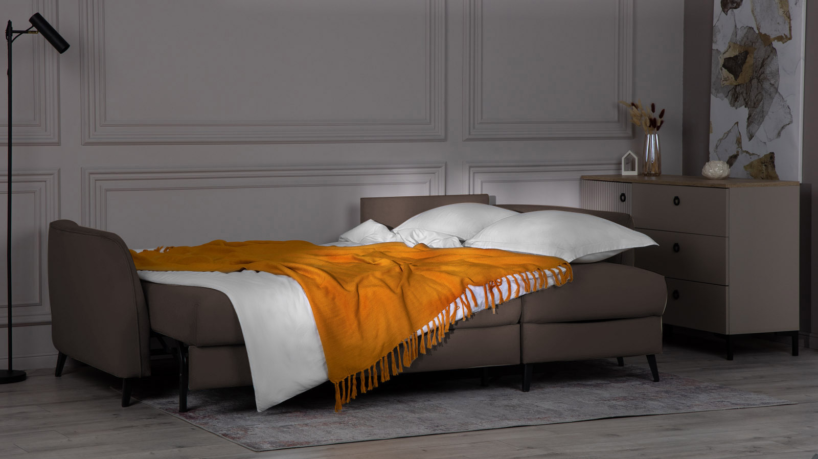 Диван -кровать угловой Laguna, Тк. Sky Velvet 02 159x245 — купить в Озерце