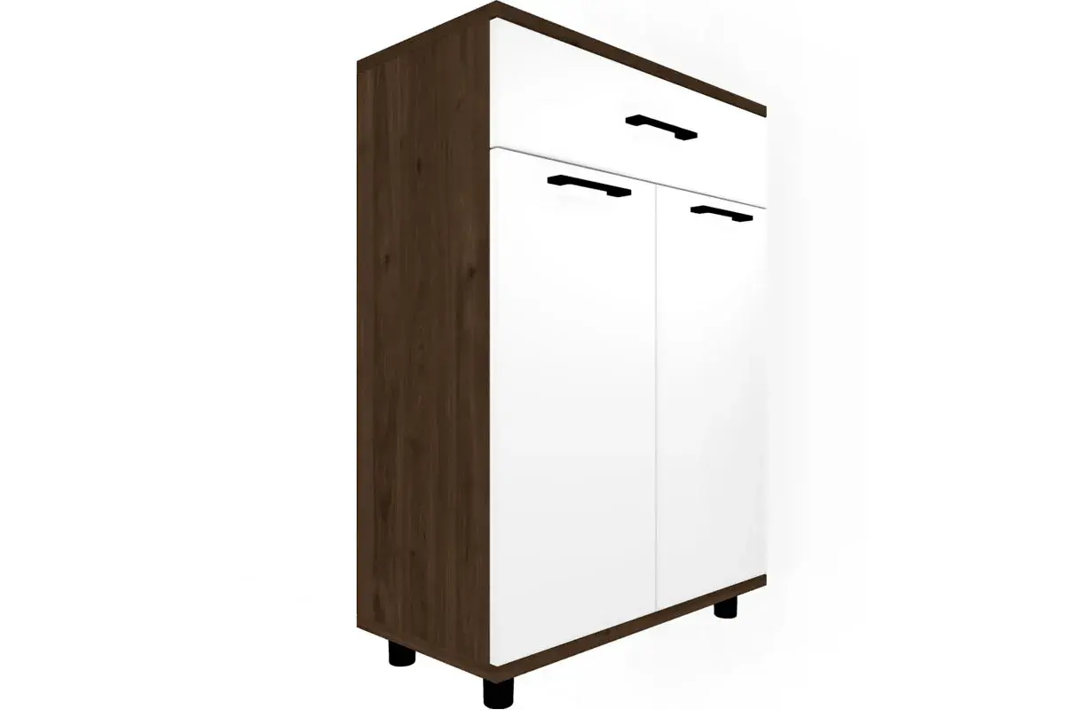 Прихожая Грейс комплект 6 (Гикори Джексон Темный/Белый Бриллиант Глянцевый) — Мебель-центр Озерцо