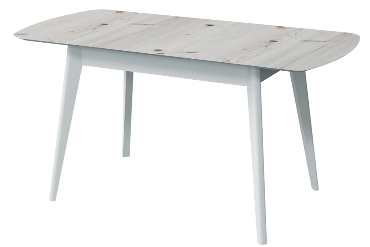 Стол Прайм раздвижной 1400 (Бискайская Сосна/ПУ белый) - купить в Озерце