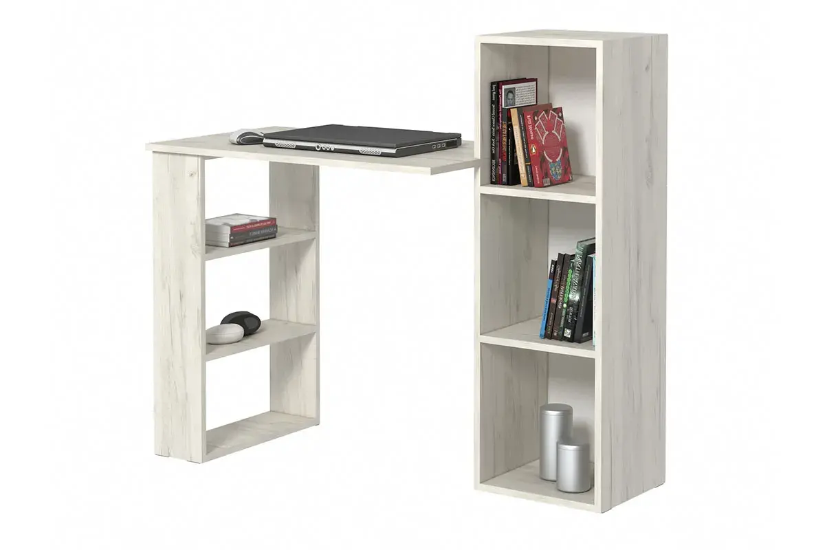 Стол письменный Лаки тип 1 (Дуб Крафт Белый) — Мебель-центр Озерцо