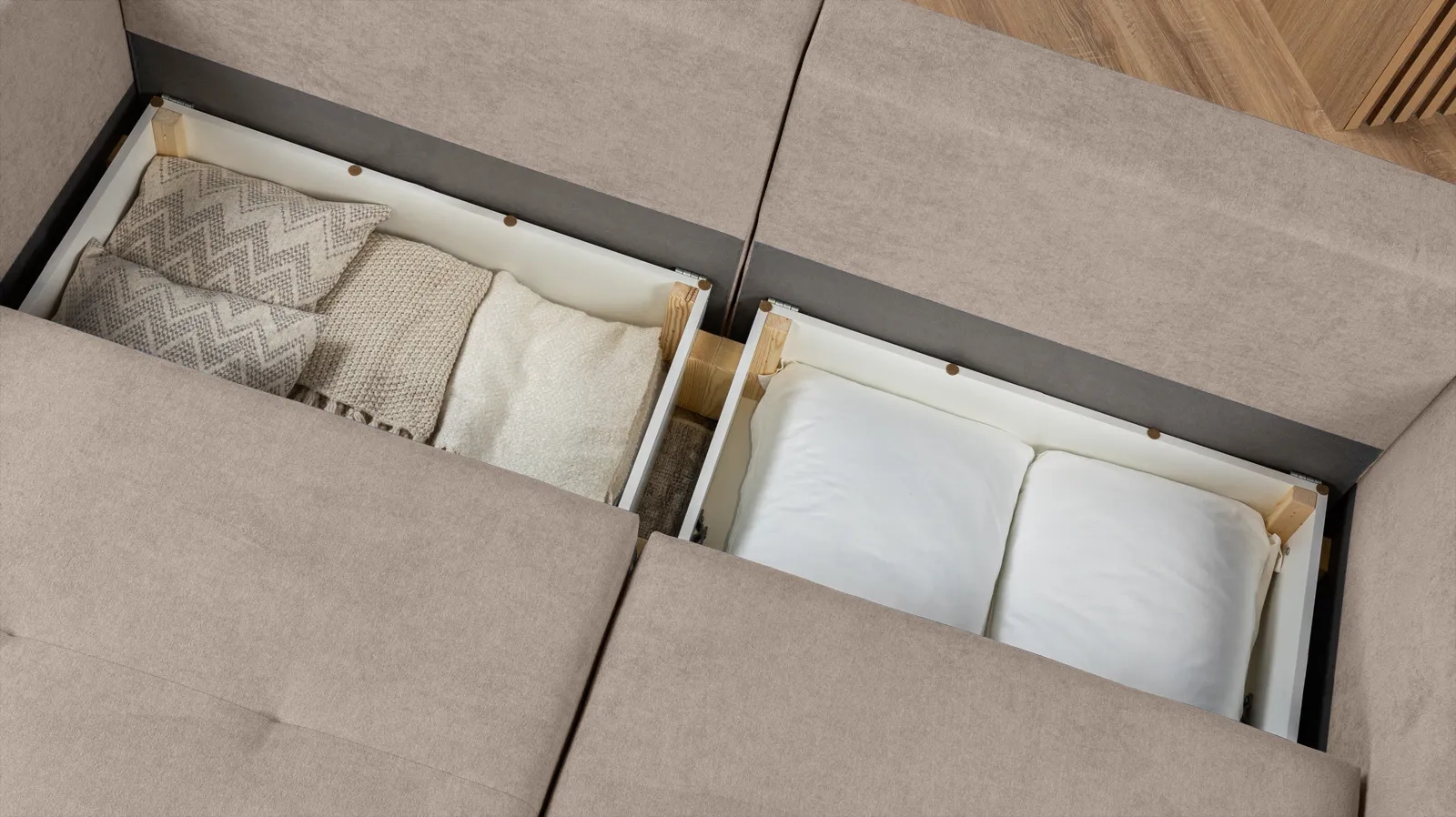 Диван -кровать угловой Monako New 2-секционный, ткань Royal I Sandy 157x252 — купить в Озерце