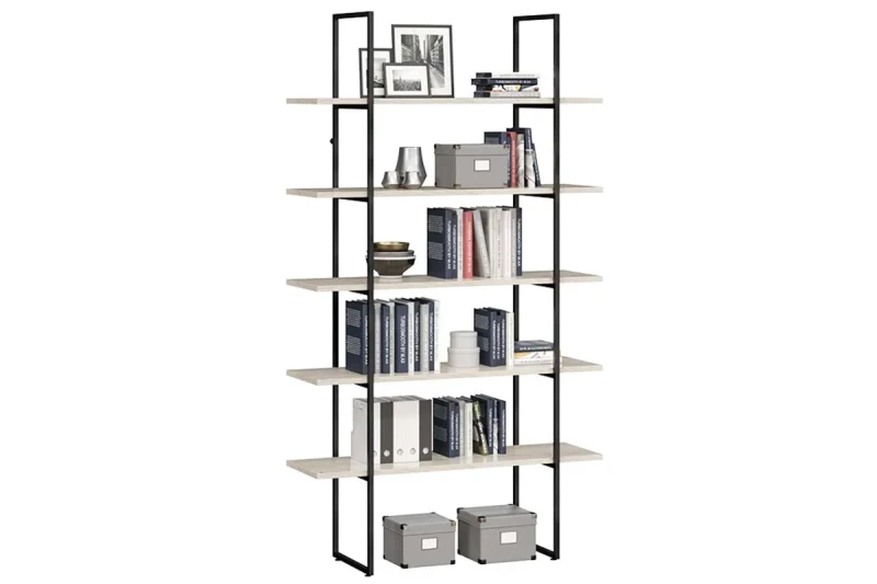 Стеллаж Лофт 1200 тип 1 (Чёрный/Дуб крафт белый) в мебель-центре Озерцо