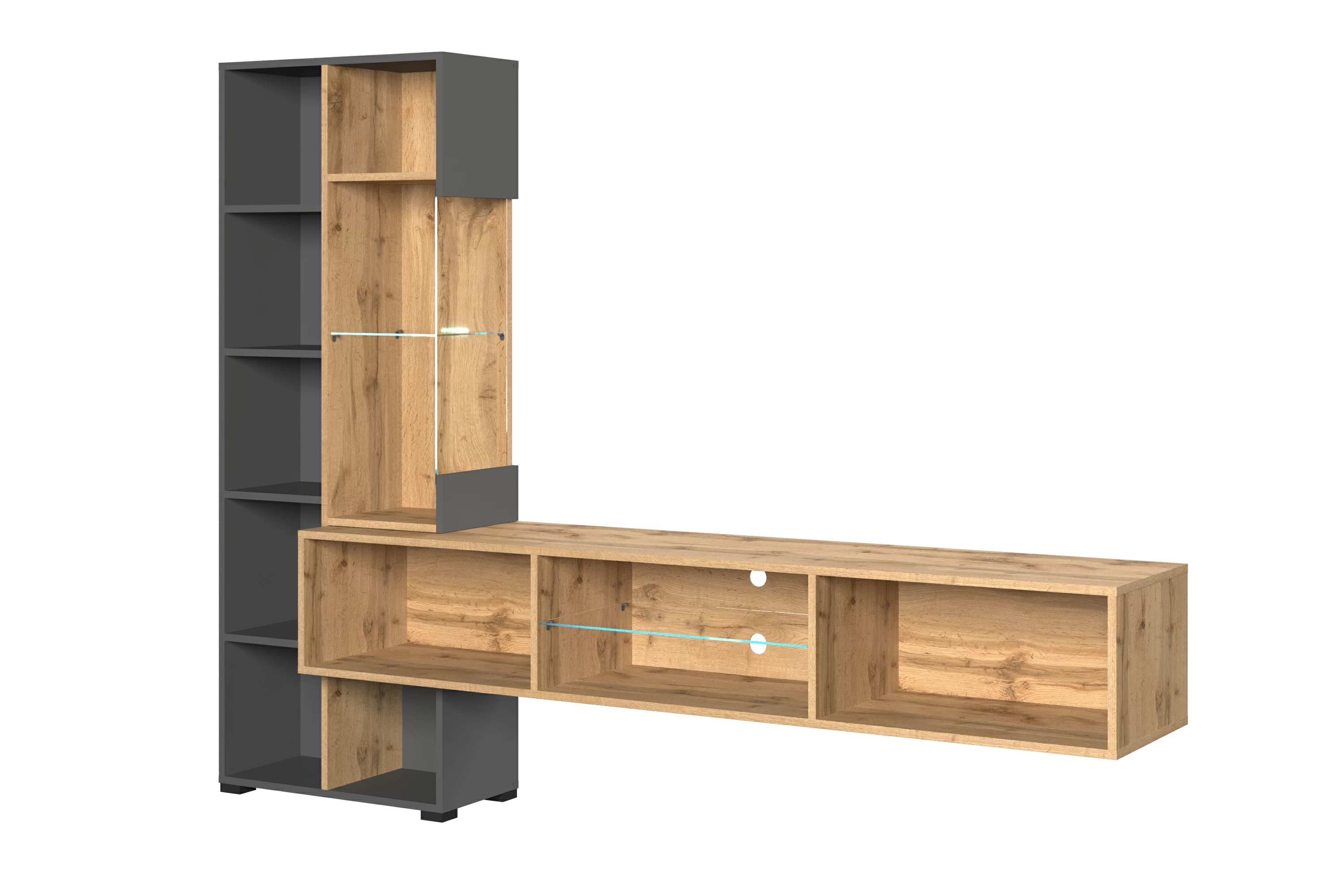 Гостиная Point ТИП-70 Дуб Вотан/Серый графит (71774910) — Мебель-центр Озерцо