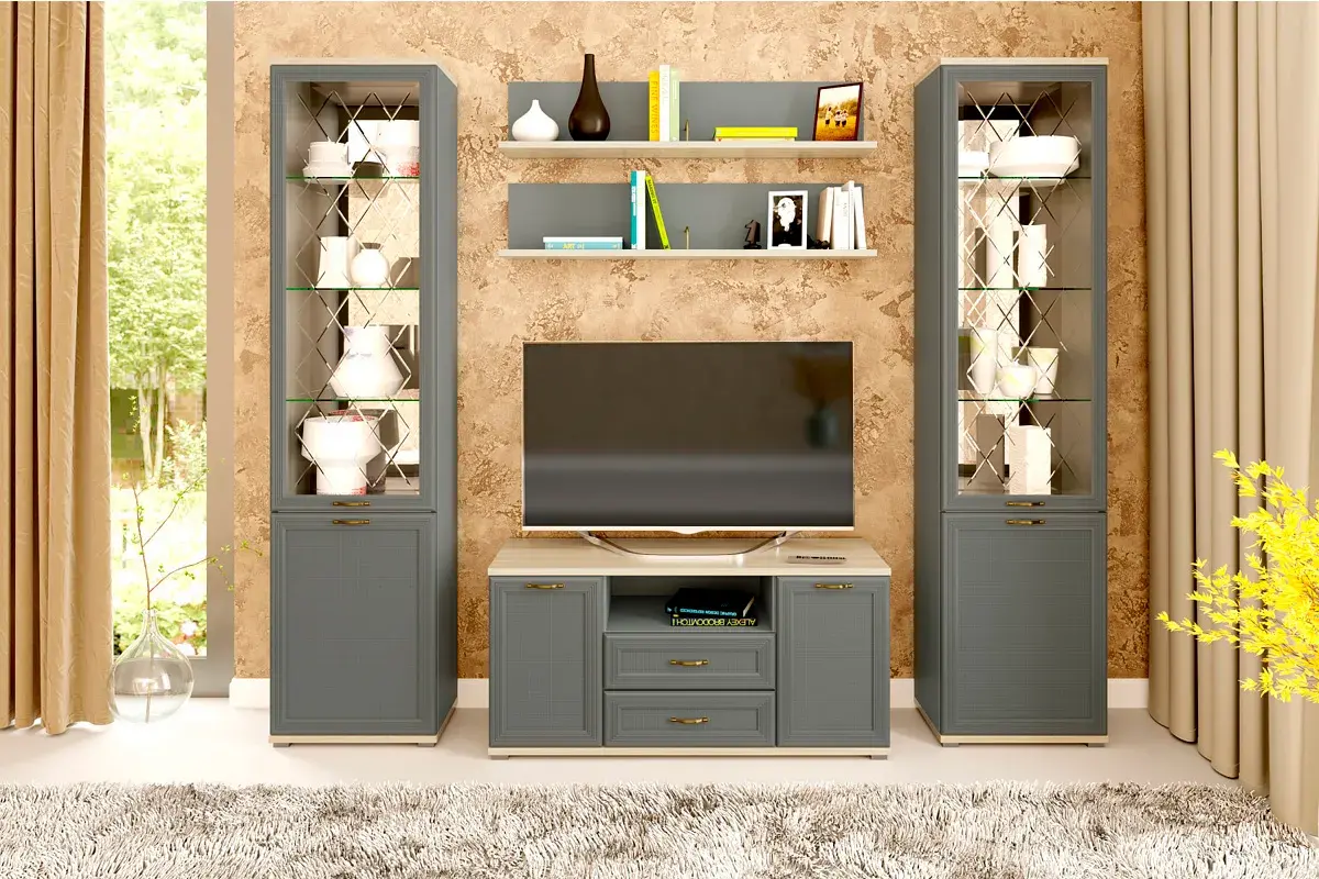 Шкаф многоцелевой ШК-1044-АС-СО (Ясень Асахи/Серый Оникс) в мебель-центре Озерцо