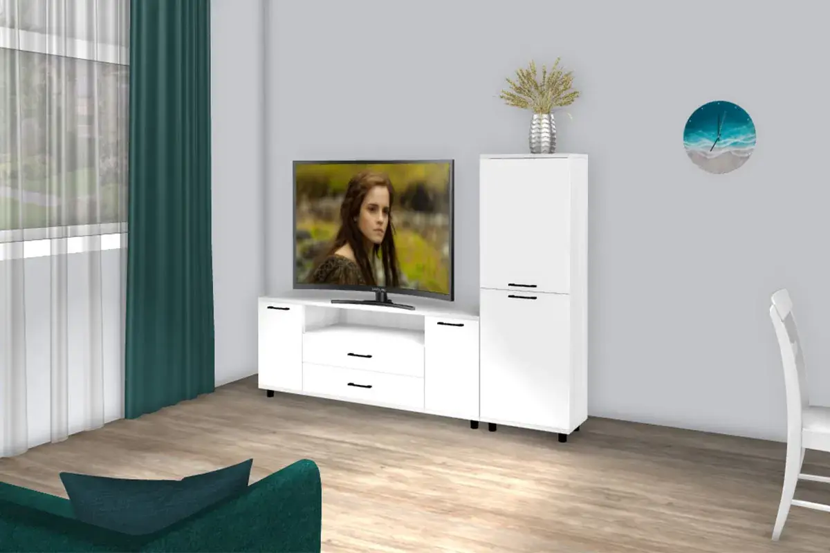 Шкаф многоцелевой ШК-5087-СЯ-БГ (Снежный Ясень/Белый Бриллиант Глянцевый) в мебель-центре Озерцо