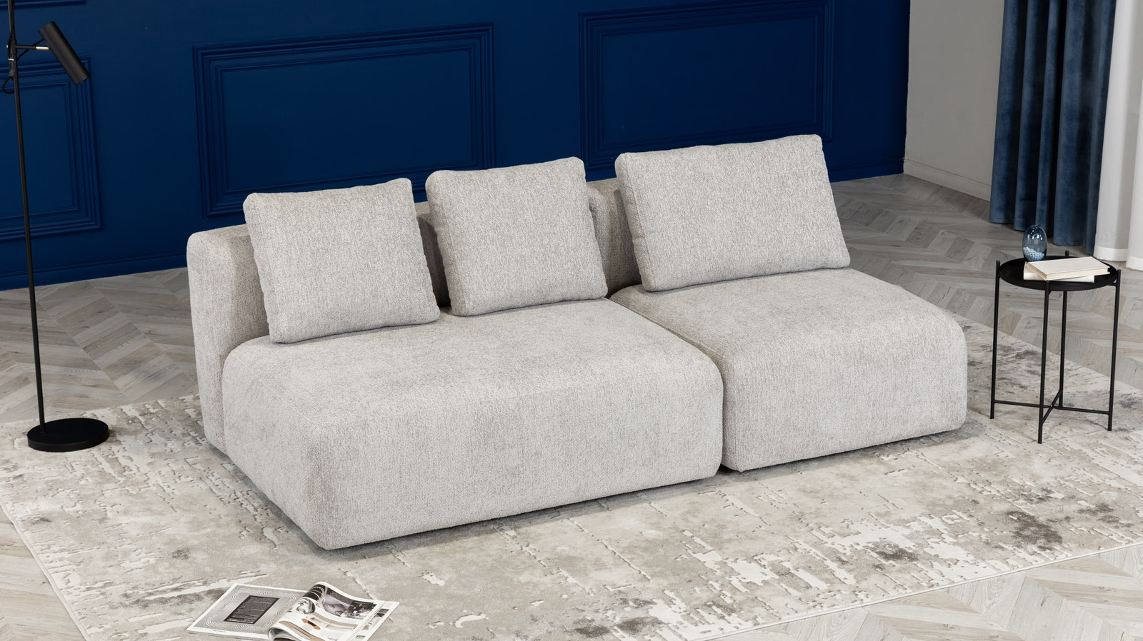 Диван модульный Мольто-2 секц-пуф 125+85-спинка 125+85-Тк. Alaska 26 107x214 — купить в Озерце