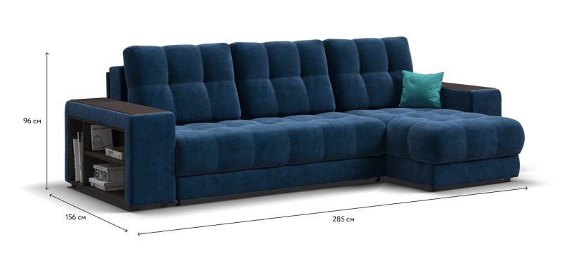 Угловой диван BOSS 3.0 XL велюр Monolit синий — купить в Озерце