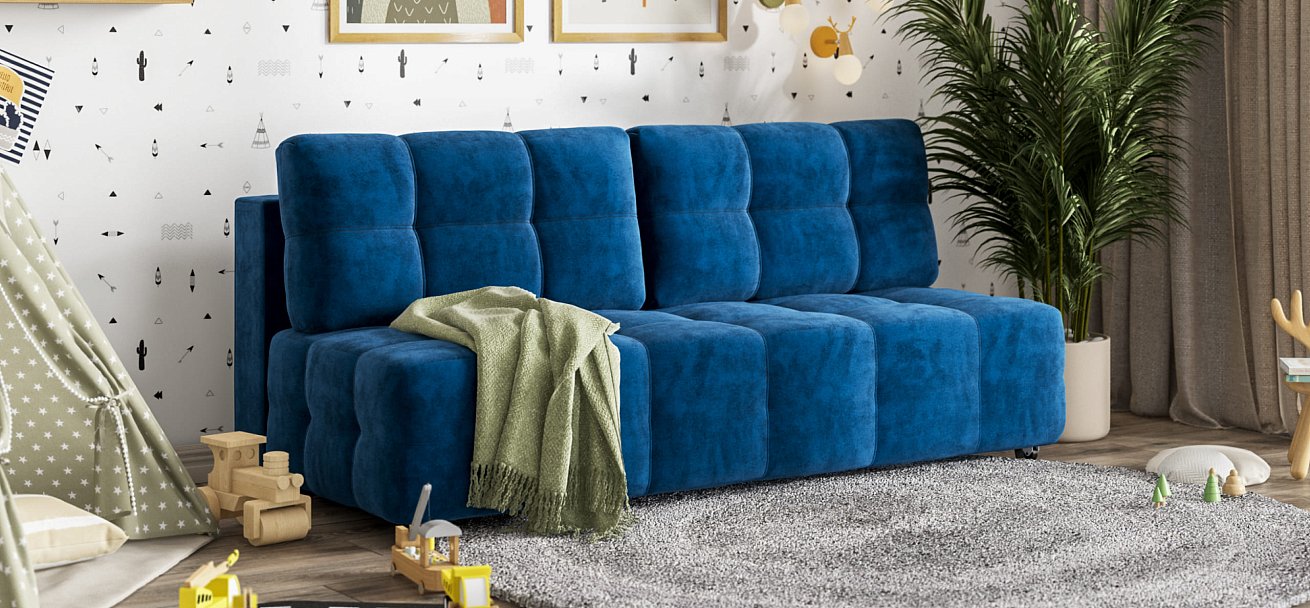 Денди Мини диван Велюр Монолит синий — купить в Озерце
