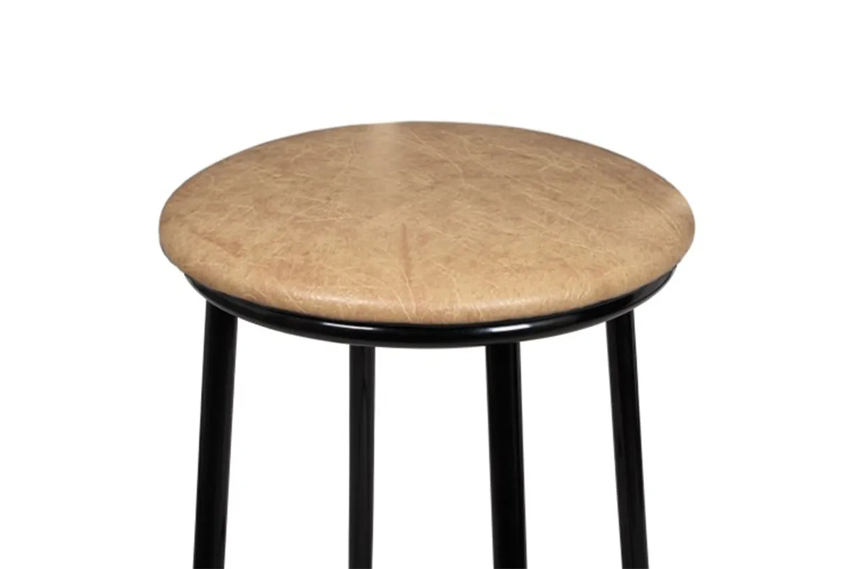 Табурет Барный каркас черный, экокожа (Стандарт Бежевый) СРП 020-01 - купить в Озерце