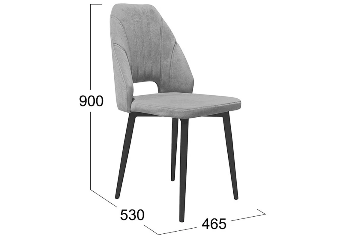 Стул Капри Исп. 2 конус Т2 (Черный муар/Велюр DREAM серый) - купить в Озерце
