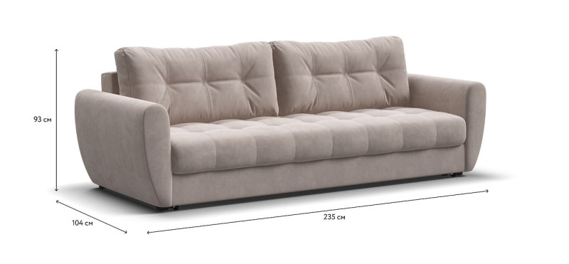 Диван Престон 2.0 велюр Monolit латте — купить в Озерце