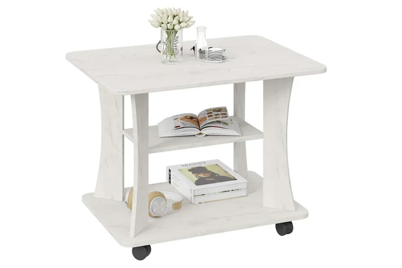 Стол журнальный Тип 8 (Дуб Крафт Белый) — Мебель-центр Озерцо