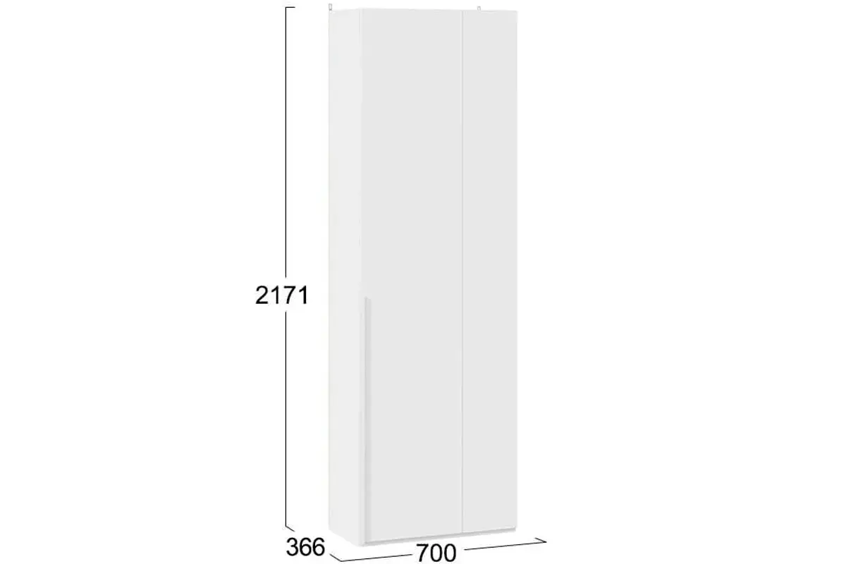 Шкаф угловой с 1 глухой дверью Порто СМ-393.07.231 (366) (Белый жемчуг/Белый софт) в мебель-центре Озерцо