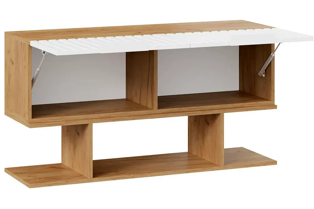 Шкаф настенный с полкой Хилтон 1100 (Дуб Крафт золотой/Белый матовый) в мебель-центре Озерцо