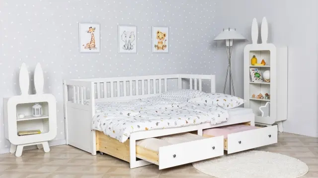 Детская кровать Ruby Duo с ящиками, белая 80x200 — Мебель-центр Озерцо