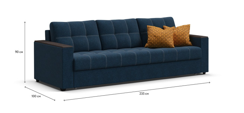 Диван Атланта НПБ 120 рогожка Malmo синий — купить в Озерце
